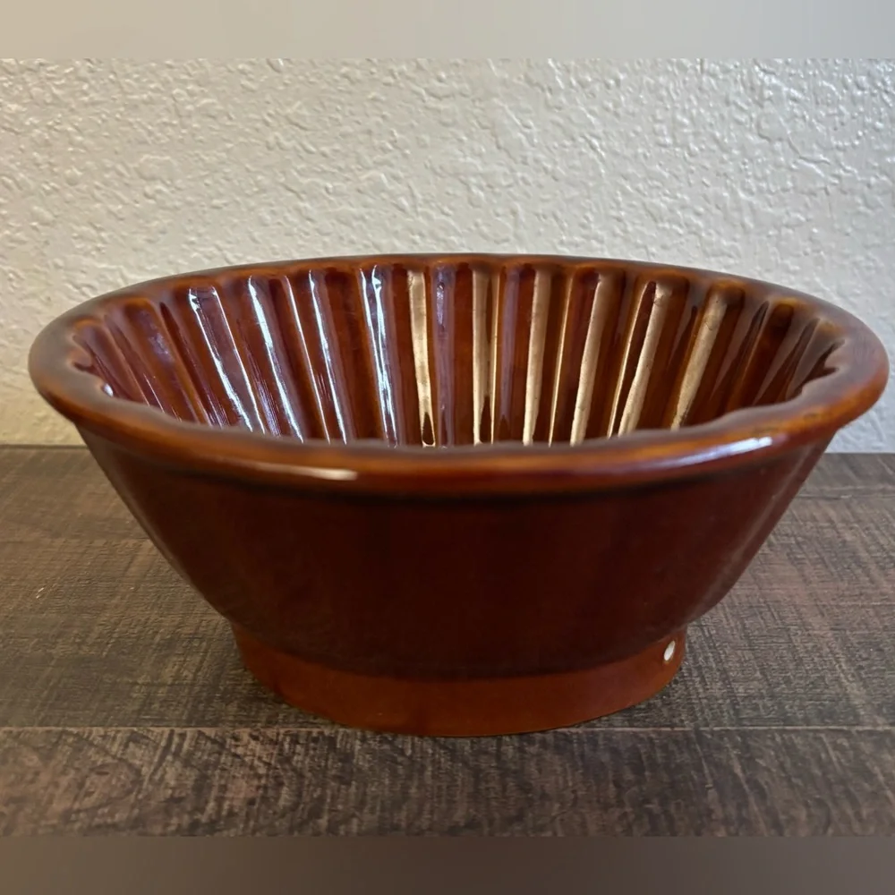 Vintage Williams Sonoma Brown Ceramic Glazed Pineapple Cranberry Jello Mold